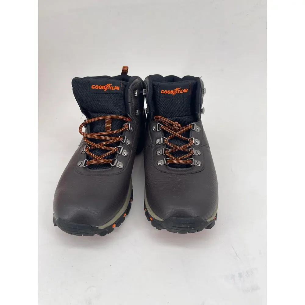 Goodyear Men's Black Hiking Boots with Orange Accents, Size: 10.5
